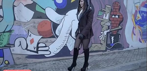  Jeny Smith pantyhose and high heels fetish tease